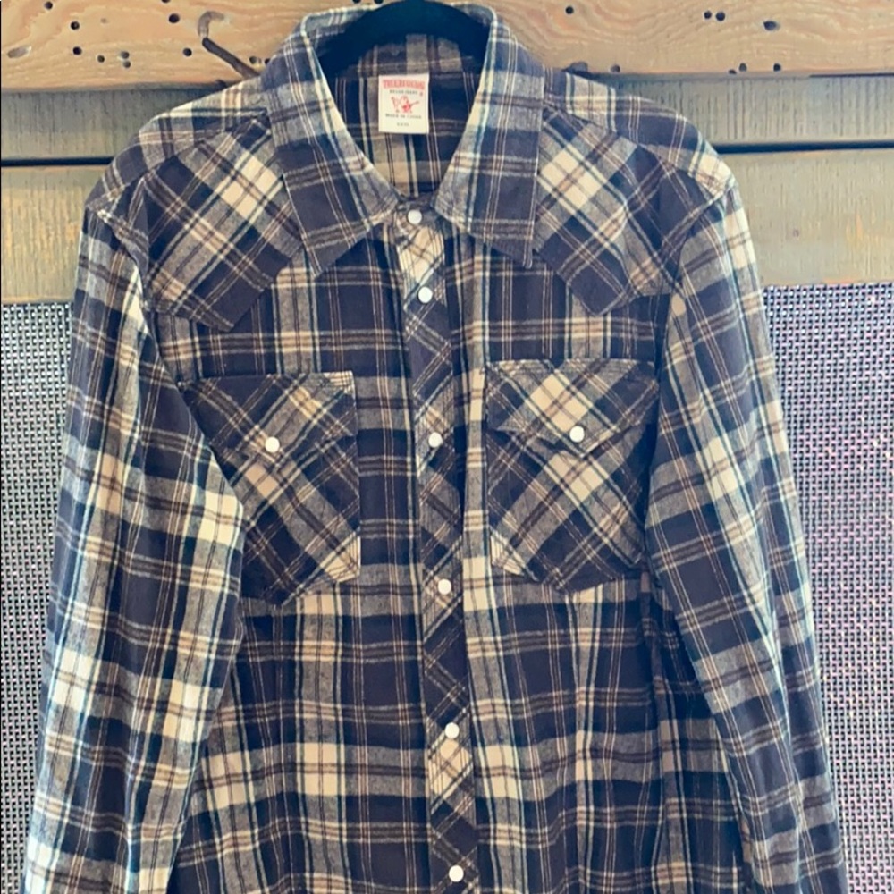 True Religion Brown Flannel EUC
